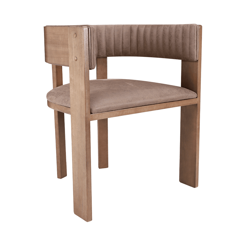 덮개를 씌운 빈티지 단단한 나무 식당 의자