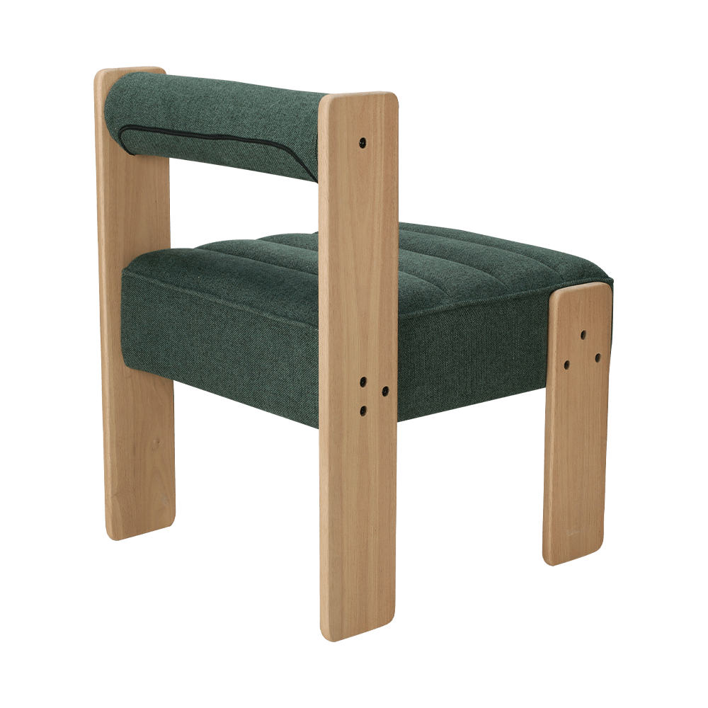 직물 고무 나무 식당 의자