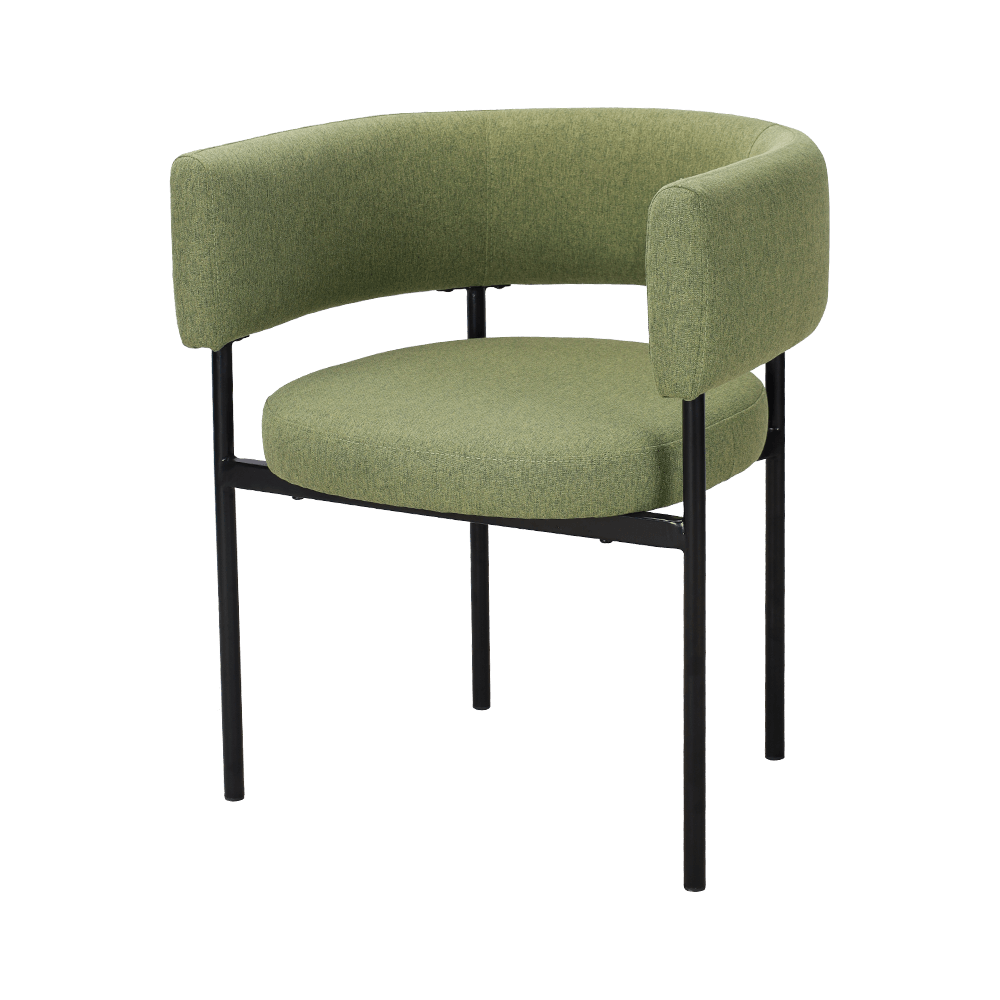 산성 녹색 금속 다리 식당 의자