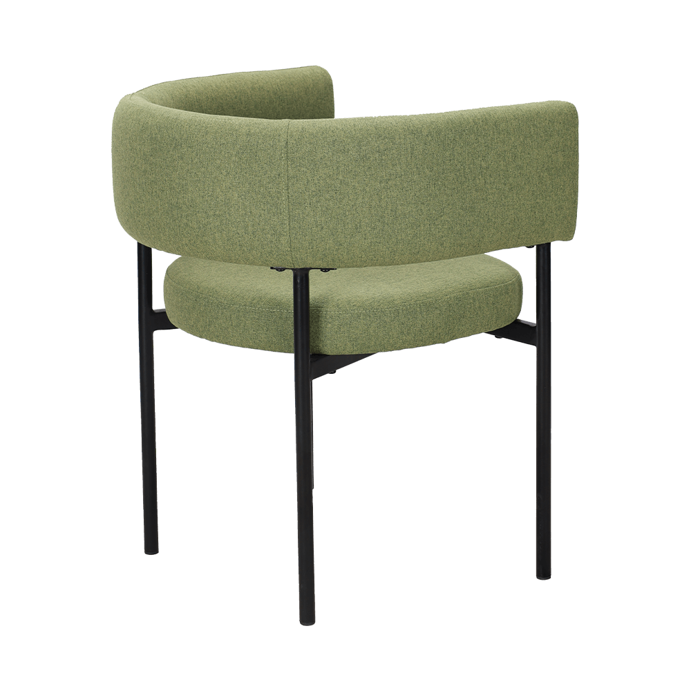 산성 녹색 금속 다리 식당 의자