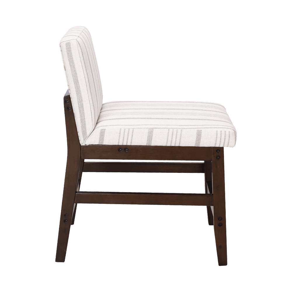 줄무늬 직물 단단한 나무 식당 의자